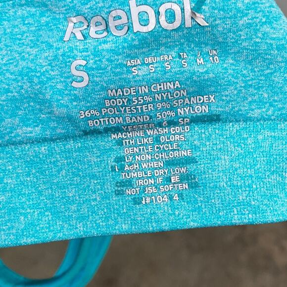 Reebok Sports Athletic Bra Women's Size Small NO PADS Teal Blue - Picture 3 of 3